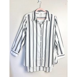 NWOT Massy Black and White Button Down Shirt Womens Size 18